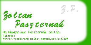 zoltan paszternak business card